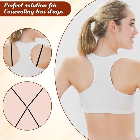 12Pcs Bra Strap Holders for Slipping, Bra Strap Clips, Bras Straps Holder Clips for Racerback Straps Holders for Slipping, Adjustable Bras Converter to Racerback (Black, Beige, White, Clear) in Kuwait