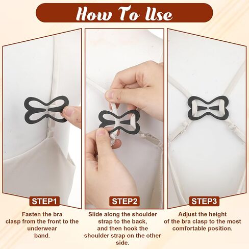 12Pcs Bra Strap Holders for Slipping, Bra Strap Clips, Bras Straps Holder Clips for Racerback Straps Holders for Slipping, Adjustable Bras Converter to Racerback (Black, Beige, White, Clear) in Kuwait