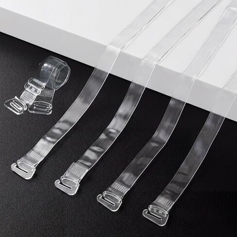 5 Pairs Clear Bra Straps for Women, Invisible Clear Bra Straps Transparent Strap Bras for Women Non-Slip Shoulder Strap for Strapless Dress Make Racerback in Kuwait
