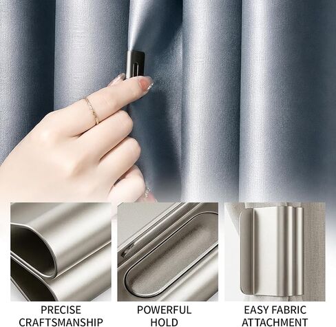 6 PCS Magnetic Curtain Clips, Strong Magnetic Curtain Clips for Hanging Curtains, No-Drill Design for Home and Office Use in Saudi Arabia