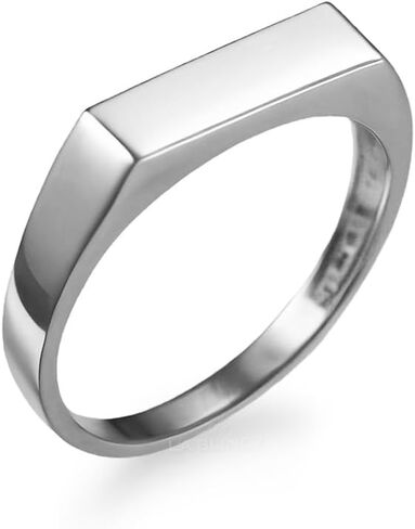 LA BLINGZ Sterling Silver Stackable Rectangle Bar Signet Pinky Ring in Kuwait