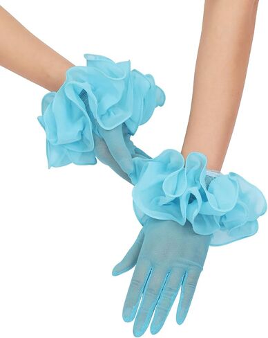 Women's Short Mesh Gloves Sheer Gloves with Floral for 1920s Costume Wedding Tea Party Fancy Dress Prom Dance in Saudi Arabia