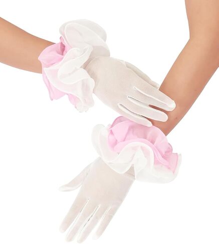 Women's Short Mesh Gloves Sheer Gloves with Floral for 1920s Costume Wedding Tea Party Fancy Dress Prom Dance in Saudi Arabia