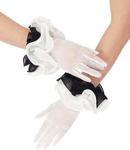 Women's Short Mesh Gloves Sheer Gloves with Floral for 1920s Costume Wedding Tea Party Fancy Dress Prom Dance in Saudi Arabia