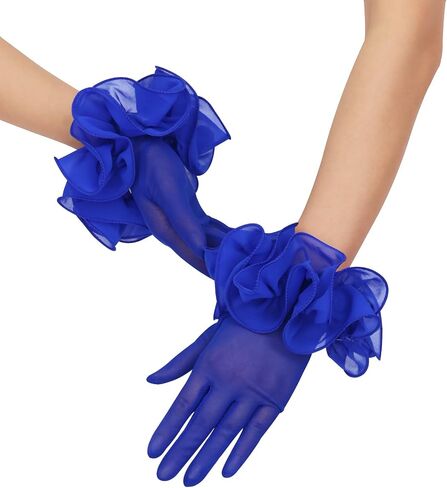 Women's Short Mesh Gloves Sheer Gloves with Floral for 1920s Costume Wedding Tea Party Fancy Dress Prom Dance in Saudi Arabia