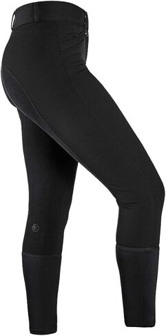 Ovation Women's Black Celebrity Slim Secret Front Zip Full Seat Slim Dry-Tex Syntec Antistatic Flexible Horse Riding Breeches, 34 Regular in Kuwait