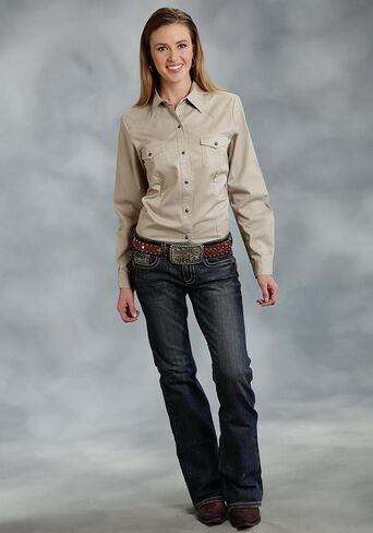 ROPER Ladies Poplin Shirt L Yellow in Kuwait