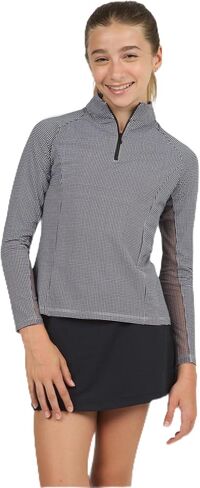 IBKUL Athleisure Wear واقي من الشمس UPF 50+ Icefil Cooling Youth Mini Check كم طويل رقبة وهمية - 10754G in Kuwait