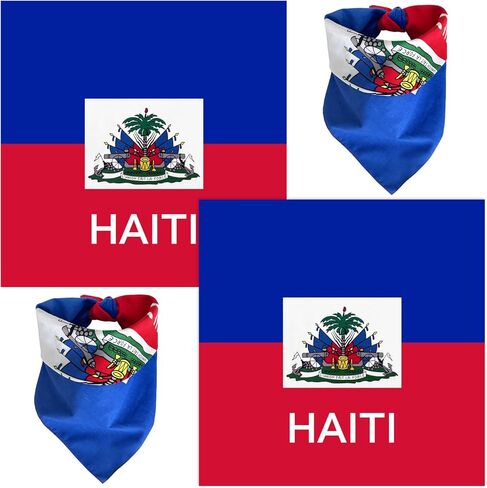 WEITBF 2 Pack Haiti Flag Bandana Haitian Scarf Bandanas Headband - 100% Cotton, 22 x 22 inch in Saudi Arabia