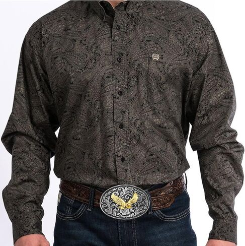 Men's Western Belt Buckle - Antique Engraved Floral Design for Cowboy Style in Kuwait
