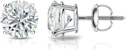 Diamond Wish 10k Gold Round Diamond Stud Earrings (1/6 carat TW, Good, SI1-SI2) 4-Prong Basket Screw-Back in Kuwait