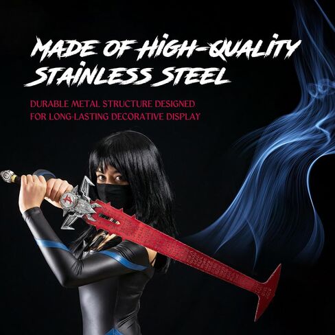 Crucible Sword Metal Replica - 45 Inch Stainless Steel Cosplay Costume Prop with Wall Mount Display Plate - Game Inspired Metal Decorative Sword for Collection Room Decor in Saudi Arabia