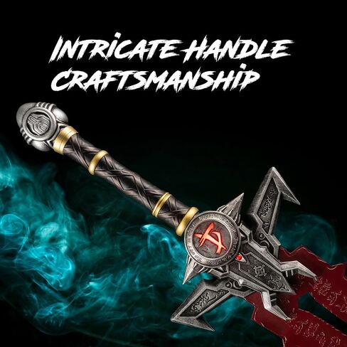 Crucible Sword Metal Replica - 45 Inch Stainless Steel Cosplay Costume Prop with Wall Mount Display Plate - Game Inspired Metal Decorative Sword for Collection Room Decor in Saudi Arabia
