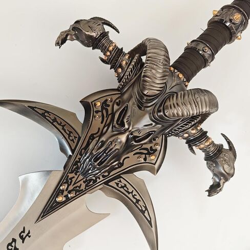 48 Inch Frostmourne Sword Replica, Metal Stainless Steel Blade Zinc Alloy Hilt, Arthas Lich King Warcraft Collectible Display Sword for Gift Decor Send Hanging Board in Saudi Arabia