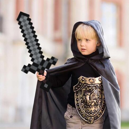 Foam Pickaxe and Sword Hoe for Game Toys 3PCS Sword Toy, Role-Play Accessory,Halloween, for Video Game Fans Grey in Saudi Arabia