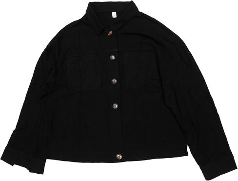 Allegra K Linen Jacket for Women's Casual Long Sleeve Button Down Lapel Utility Jackets with Pockets in Kuwait