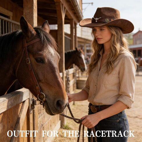 Adjustable Cowboy Hat for Men and Women Wide Brim Denim Hat Soft Comfortable Outdoor Neutral Fashion Accessory Perfect for Riding Hiking Gardening Fishing Vintage Cattlemans Hat(Brown,Size: M) in Saudi Arabia