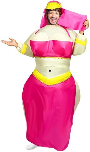 MXoSUM Funny Inflatable Costume for Women Funny Blow Up Belly Dancer Suit Princess Halloween Cosplay Costume for Adult in Saudi Arabia