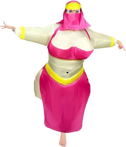 MXoSUM Funny Inflatable Costume for Women Funny Blow Up Belly Dancer Suit Princess Halloween Cosplay Costume for Adult in Saudi Arabia