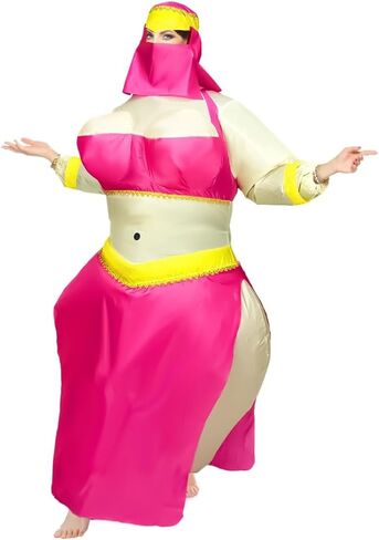 MXoSUM Funny Inflatable Costume for Women Funny Blow Up Belly Dancer Suit Princess Halloween Cosplay Costume for Adult in Saudi Arabia