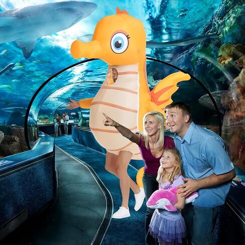 Spinosaurus Inflatable Seahorse Costume Adult, Funny Blow Up Costume for Men/Women for Halloween Cosplay in Saudi Arabia