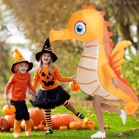 Spinosaurus Inflatable Seahorse Costume Adult, Funny Blow Up Costume for Men/Women for Halloween Cosplay in Saudi Arabia