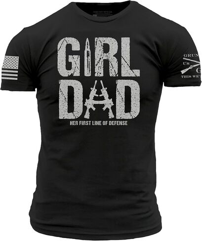 Grunt Style Girl Dad - تي شيرت برسومات أمريكية، هدية للآباء - تي شيرت رجالي قصير الأكمام in Kuwait