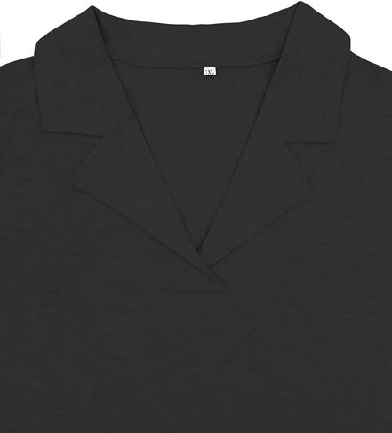 DOLNINE Plus Size Polo Shirts for Women V Neck Collared Shirt Casual Short Sleeve Tops Summer Loose Fit Dressy Tunic Blouses in Kuwait