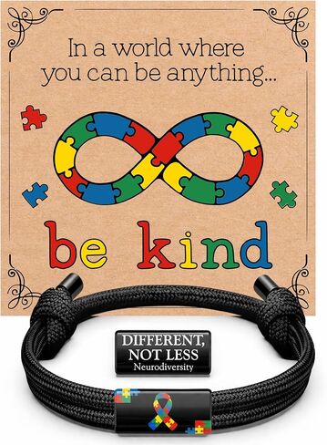 Autism Awareness Bracelet - Infinity Puzzle Ribbon Gift - Different Not Less World Day From Mother in Saudi Arabia