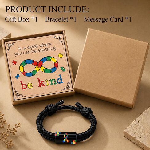 Autism Awareness Bracelet - Infinity Puzzle Ribbon Gift - Different Not Less World Day From Mother in Saudi Arabia