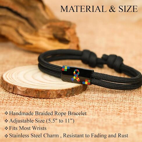 Autism Awareness Bracelet - Infinity Puzzle Ribbon Gift - Different Not Less World Day From Mother in Saudi Arabia