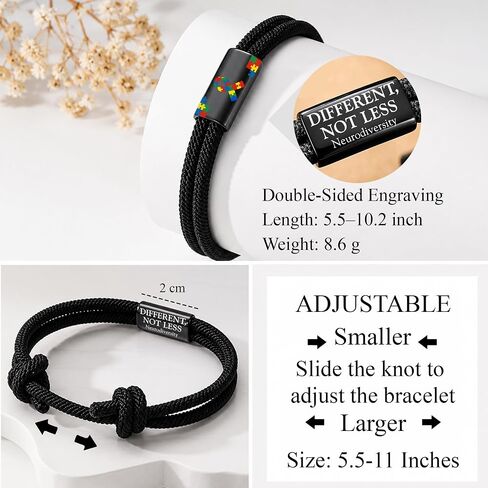 Autism Awareness Bracelet - Infinity Puzzle Ribbon Gift - Different Not Less World Day From Mother in Saudi Arabia