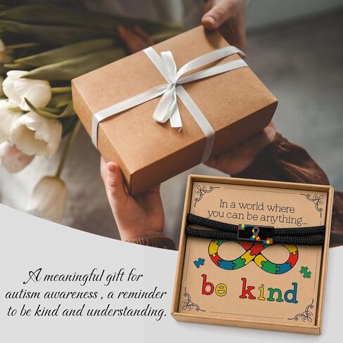 Autism Awareness Bracelet - Infinity Puzzle Ribbon Gift - Different Not Less World Day From Mother in Saudi Arabia
