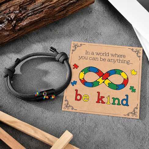 Autism Awareness Bracelet - Infinity Puzzle Ribbon Gift - Different Not Less World Day From Mother in Saudi Arabia