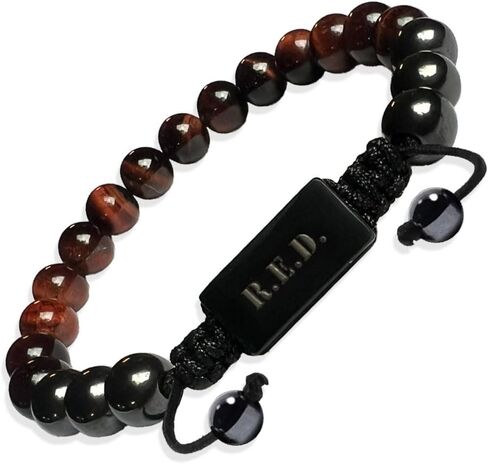Hero Company R.E.D. Tiger’s Eye and Titanium Magnetic Bead Bracelet for Father's Day - Helps Pair Veterans With A Service Dog in Saudi Arabia