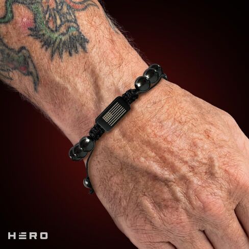 Hero Company R.E.D. Tiger’s Eye and Titanium Magnetic Bead Bracelet for Father's Day - Helps Pair Veterans With A Service Dog in Saudi Arabia