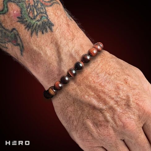 Hero Company R.E.D. Tiger’s Eye and Titanium Magnetic Bead Bracelet for Father's Day - Helps Pair Veterans With A Service Dog in Saudi Arabia