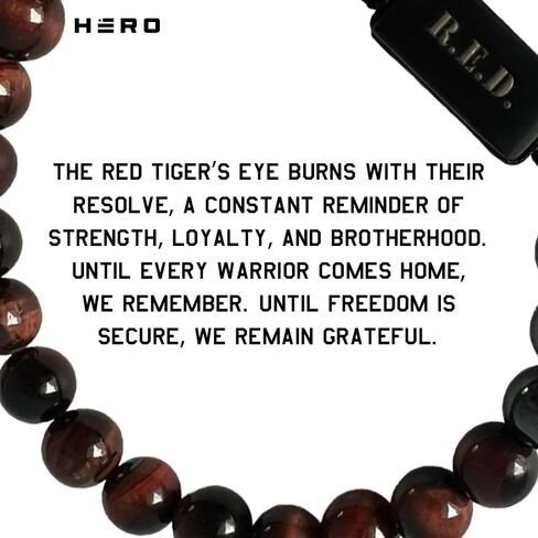 Hero Company R.E.D. Tiger’s Eye and Titanium Magnetic Bead Bracelet for Father's Day - Helps Pair Veterans With A Service Dog in Saudi Arabia
