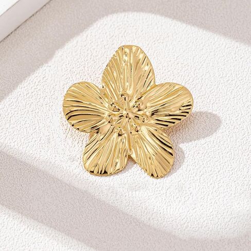 Gold Flower Brooch Pin for Women,Vintage Floral Lapel Pin for Dress Suit Shirt Clothes,Dainty Flower Jewelry Accessories in Kuwait