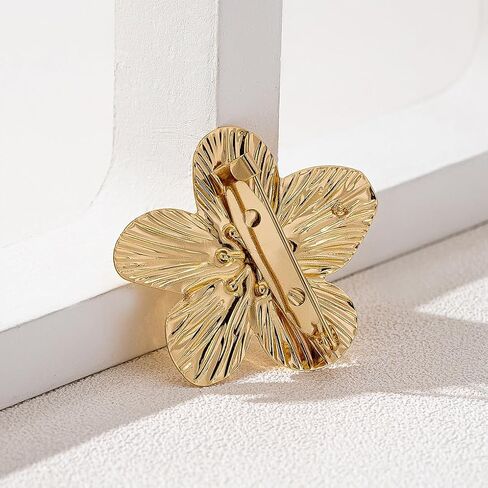 Gold Flower Brooch Pin for Women,Vintage Floral Lapel Pin for Dress Suit Shirt Clothes,Dainty Flower Jewelry Accessories in Kuwait