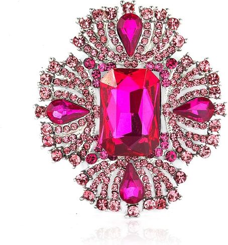 YOQUCOL Vintage Austrian Crystal Rhinestone Flowers Shaped Brooch Pin for Women Girls Lapel Pin for Sweater,Coat Dress Accessories in Kuwait