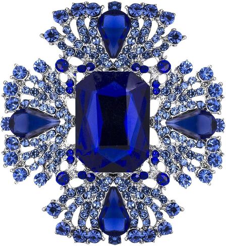 YOQUCOL Vintage Austrian Crystal Rhinestone Flowers Shaped Brooch Pin for Women Girls Lapel Pin for Sweater,Coat Dress Accessories in Kuwait