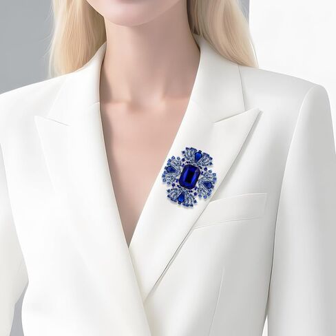 YOQUCOL Vintage Austrian Crystal Rhinestone Flowers Shaped Brooch Pin for Women Girls Lapel Pin for Sweater,Coat Dress Accessories in Kuwait