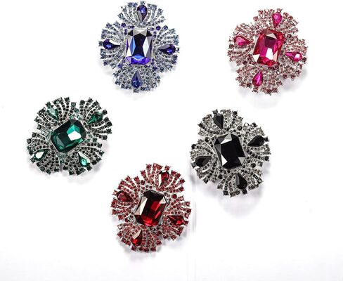 YOQUCOL Vintage Austrian Crystal Rhinestone Flowers Shaped Brooch Pin for Women Girls Lapel Pin for Sweater,Coat Dress Accessories in Kuwait