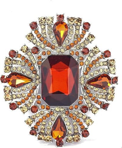YOQUCOL Vintage Austrian Crystal Rhinestone Flowers Shaped Brooch Pin for Women Girls Lapel Pin for Sweater,Coat Dress Accessories in Kuwait