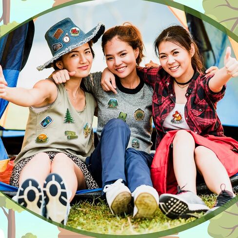 100 Pcs Camping Pins Funny Outdoors Camp Adventure Brooch Pins Lapel Pin for Camping Adventure Birthday Party Decorations Gift Hat Jacket Clothes Backpacks Decor Accessories in Kuwait
