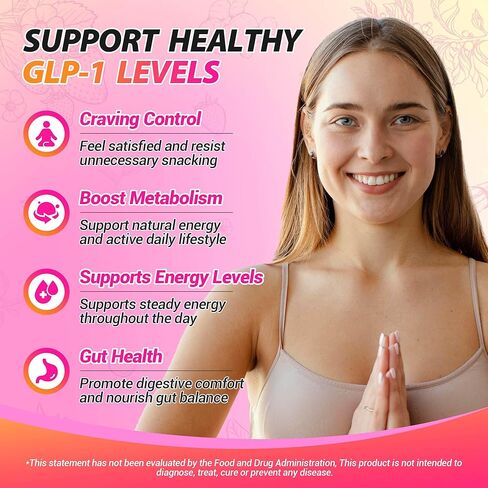 Cutting Drink Mix – GLP-1 Drink Mix with 5-HTP, Yerba Mate & Magnesium, FOS | Supports Satiety Signaling, Energy & Gut Health | Strawberry Açaí Flavor – 30 Servings in Saudi Arabia