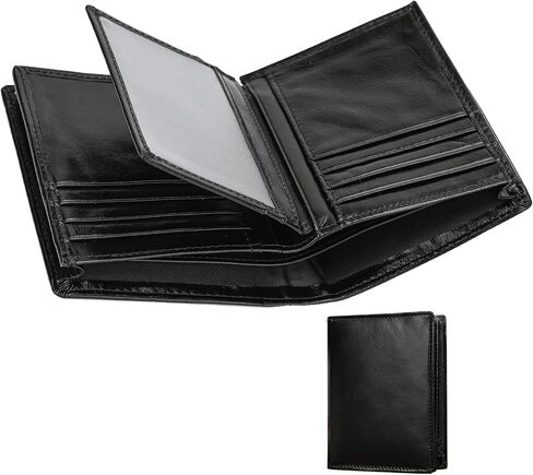Full Grain Genuine Leather Passport Holder Wallet, Vintage Bifold Short Wallet with Card Slots, Zipper Coin Pocket Slim Purse for Men Women (Brown) in Saudi Arabia
