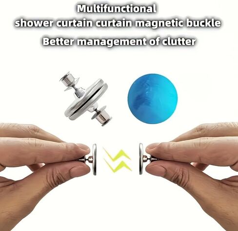 8PCS Magnetic Curtain Clips, Strong Metal Magnetic Snap Buttons for Curtains, Light Blocking Curtain Closures, No Drill Window Privacy Clips for Home Bathroom Kitchen (8PCS) in Kuwait