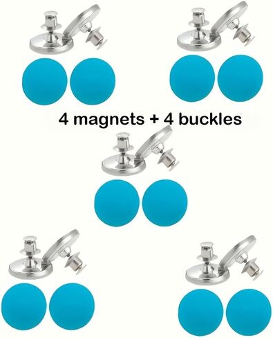 8PCS Magnetic Curtain Clips, Strong Metal Magnetic Snap Buttons for Curtains, Light Blocking Curtain Closures, No Drill Window Privacy Clips for Home Bathroom Kitchen (8PCS) in Kuwait